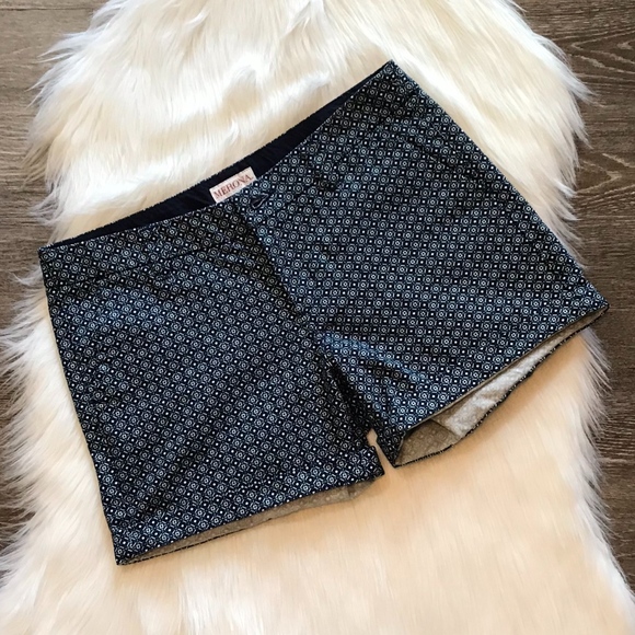 Merona Pants - 🍒Merona shorts print navy blue green white size 4